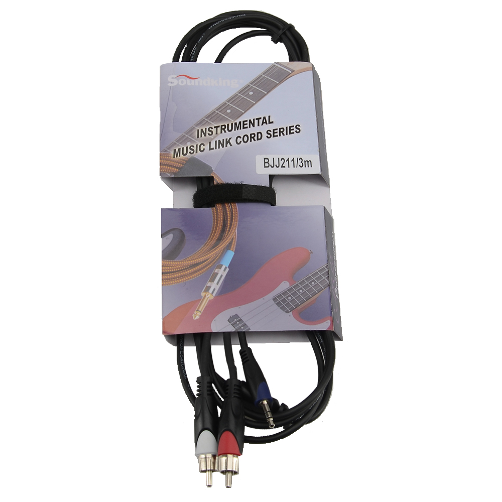 Сигнальный аудио кабель miniJack-RCA 3 м SoundKing BJJ211