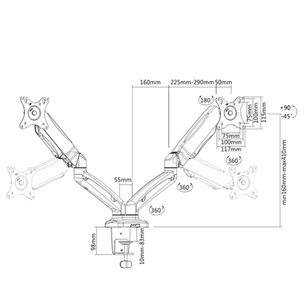 Настольный кронштейн Brateck LDT13-C024