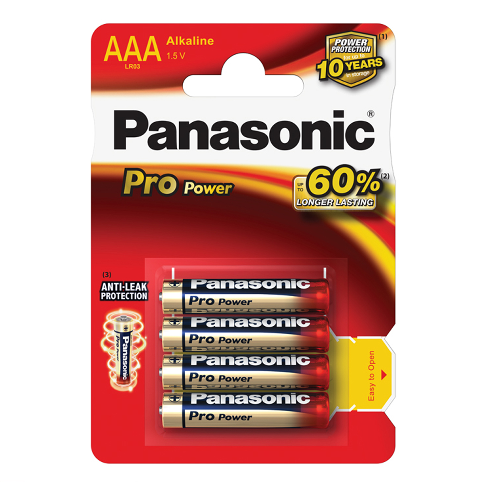 Батарейка щелочная Panasonic Pro Power LR03PPG AAA/4B