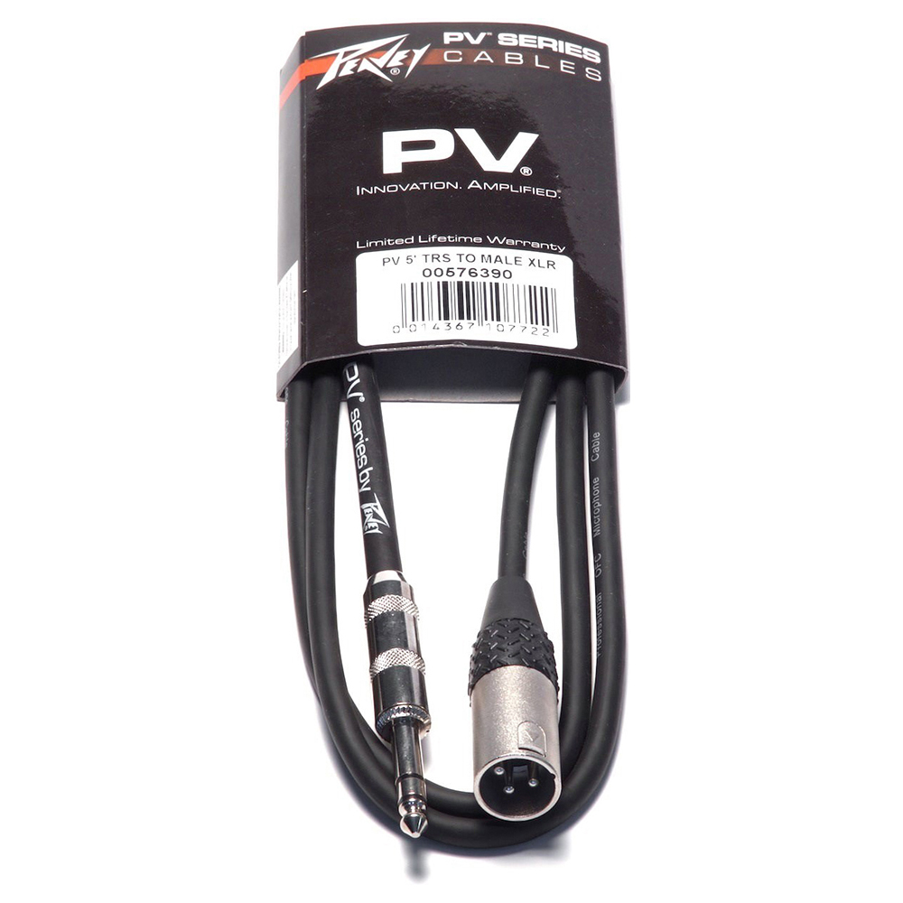Интерфейсный кабель Jack-XLR(M) 1,5 м Peavey PV 5' TRS to Male XLR