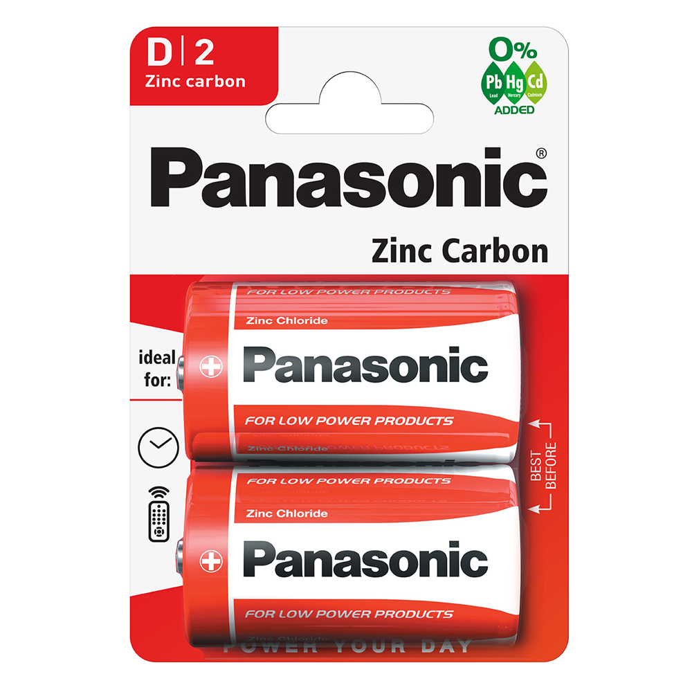 Батарейка солевая Panasonic Red Zinc R20RZ D