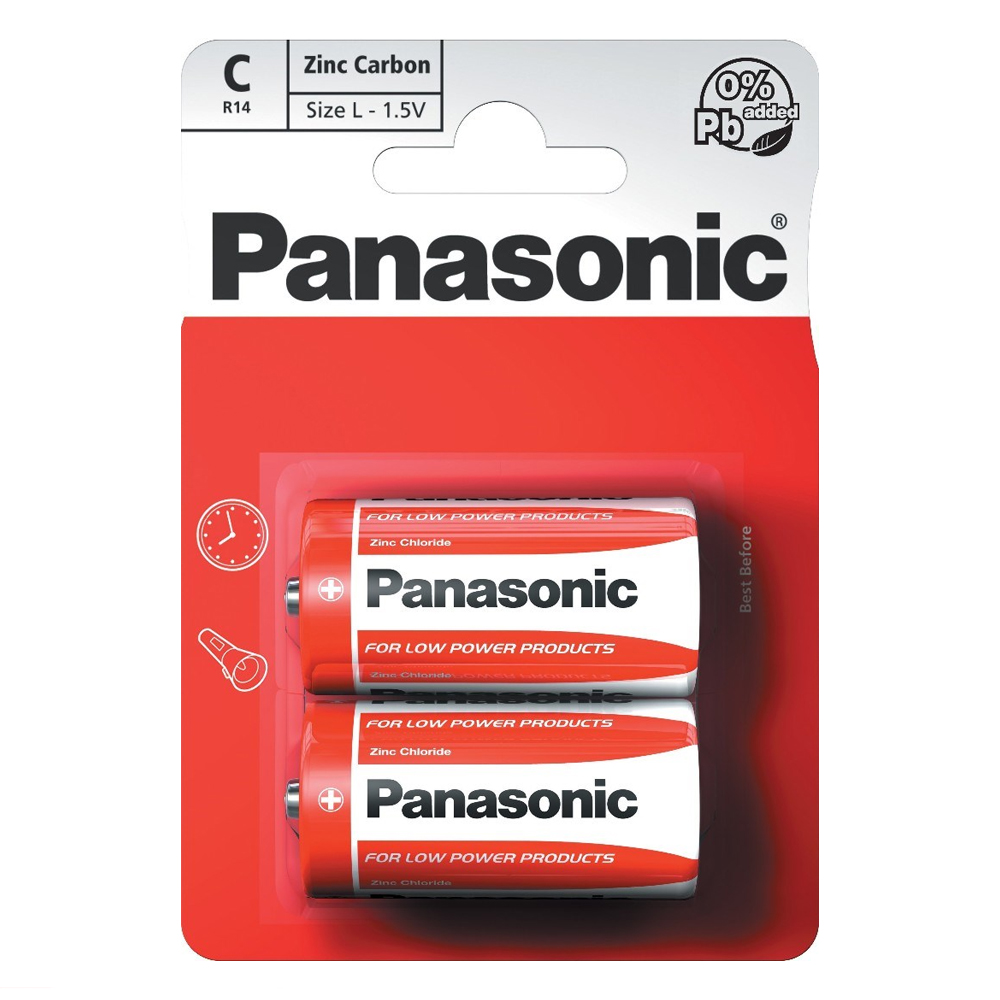 Батарейка солевая Panasonic Red Zinc R14RZ С